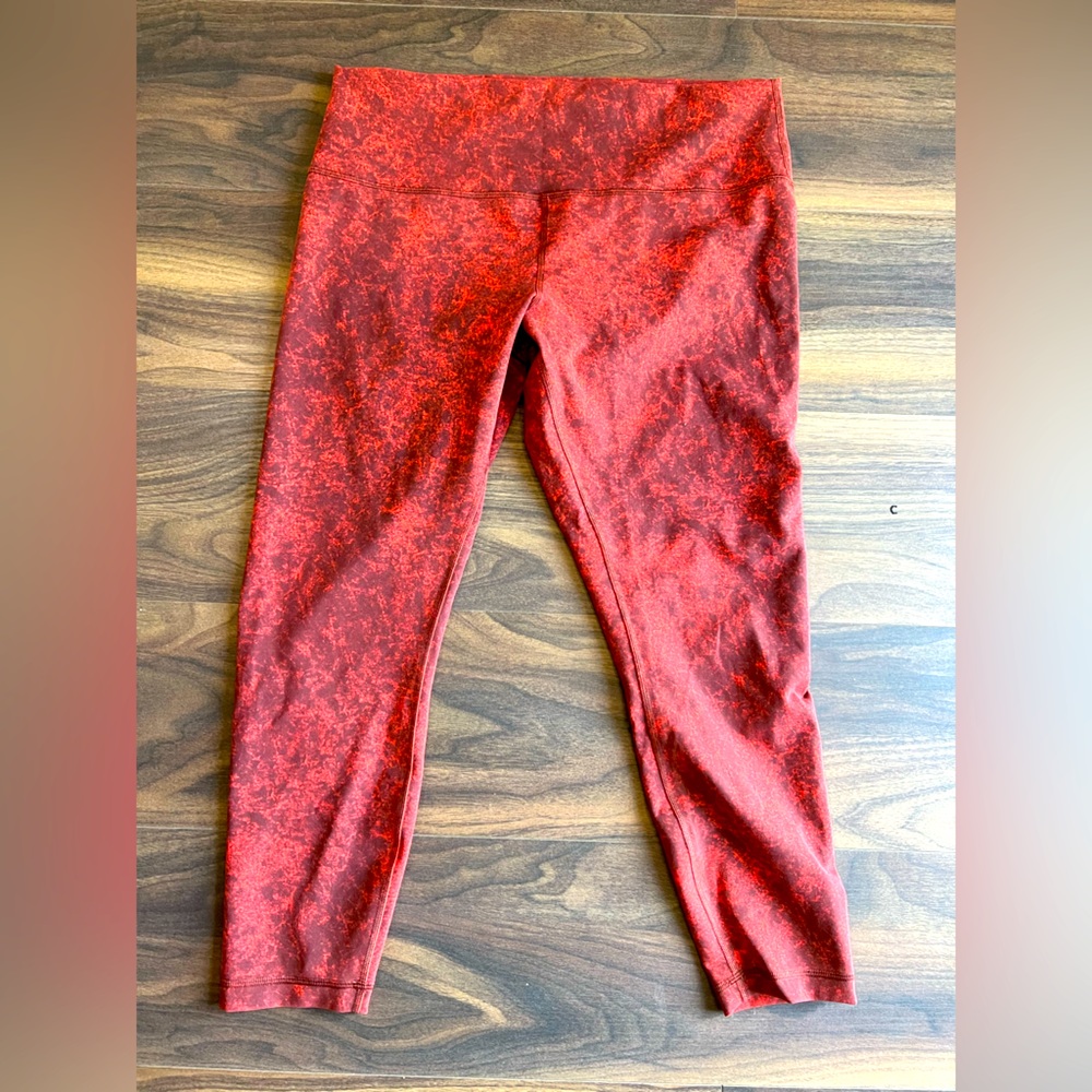 Lululemon Wunder Train High Rise Size 16 Color Autumn Red Black